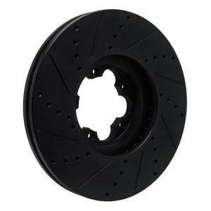 Ford Transit-350 Brake Rotor (1) - Front Right - R1 Concepts - Drilled & Slotted - Black - `15-`25